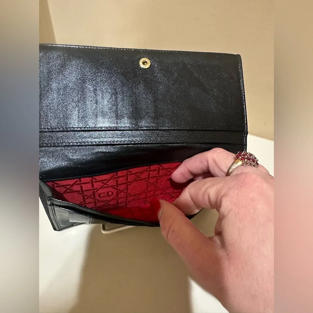 Christian Dior Vintage Cannage Leather Long Wallet